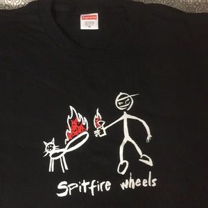 Supreme Spitfire Cat T-shirt Black